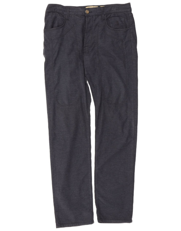 Jeckerson Mens Straight Casual Trousers W36 L33 Navy Blue Cotton