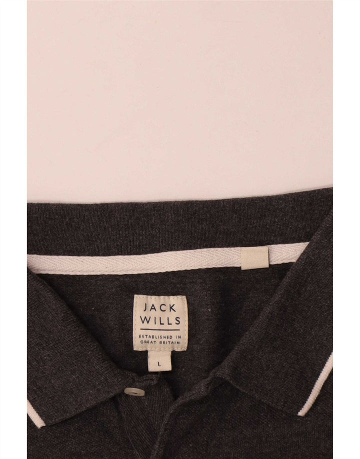 Мужская рубашка поло Jack Wills, большая серая хлопковая ткань