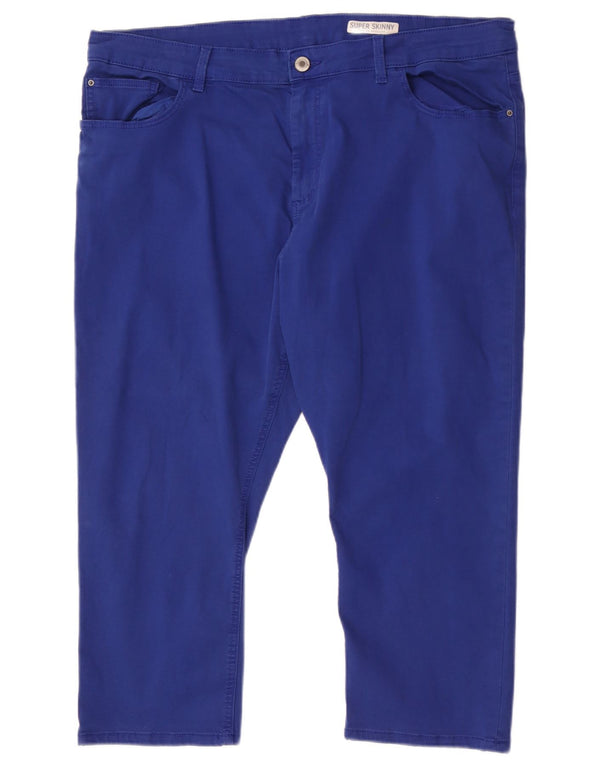 Marks & Spencer Womens Super Skinny Capri Trousers UK 20 2XL W38 L21 Blue