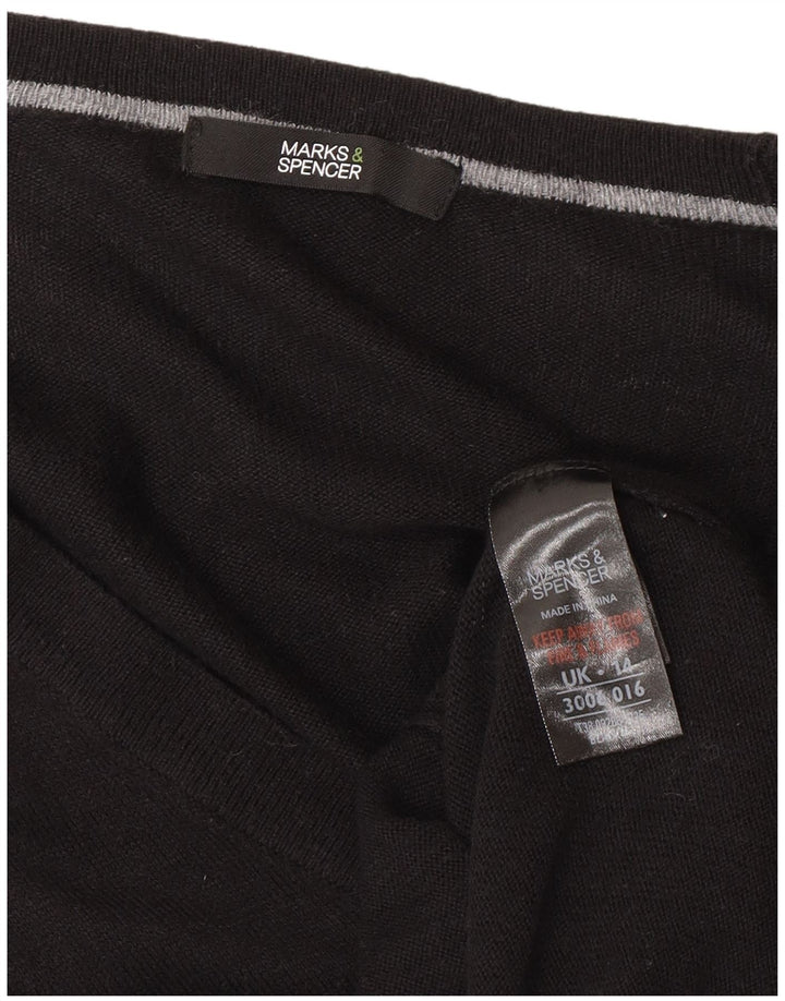 Женский асимметричный кардиган Marks & Spencer UK 14, средний черный