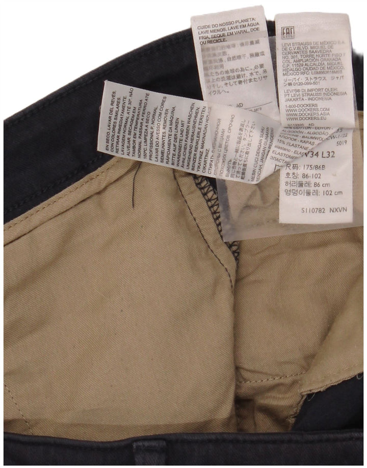 Мужские прямые брюки-чиносы DOCKERS W34 L27, темно-синие, хлопок