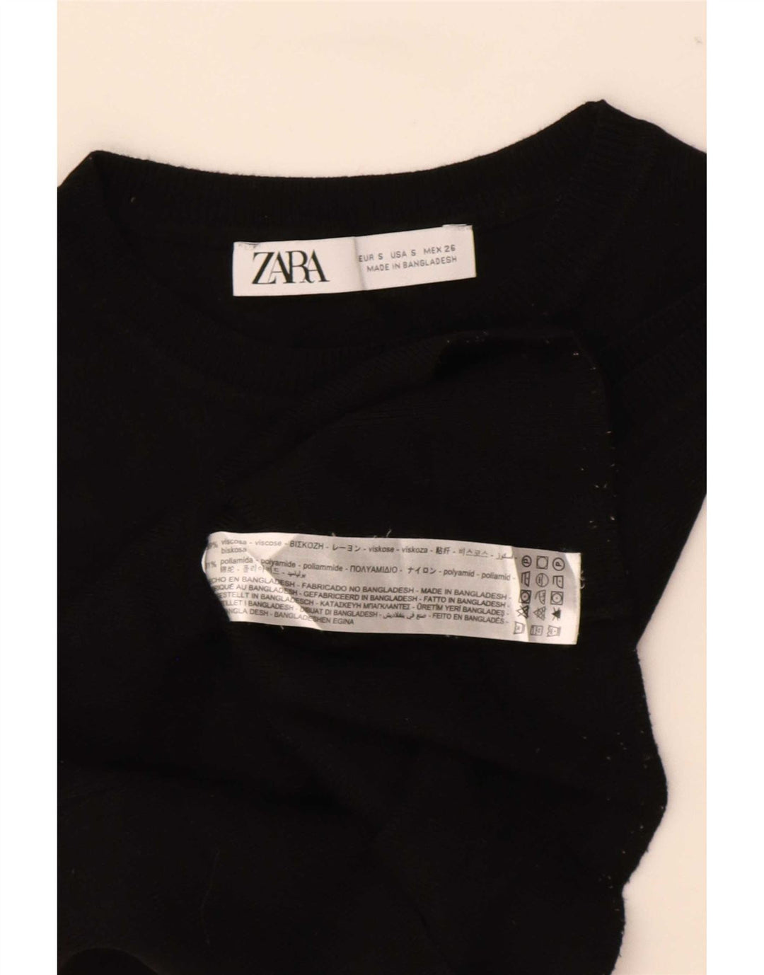 Женский укороченный жилет Zara UK 8, маленький, черный, вискоза