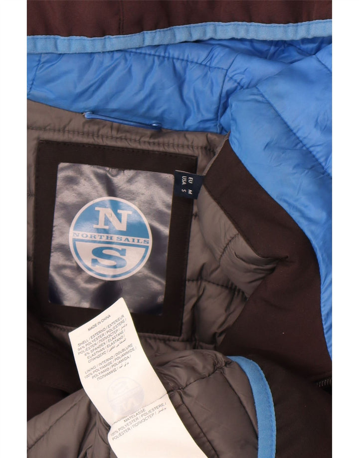 Мужская утепленная куртка с капюшоном North Sails UK 38, средний серый цвет с цветными блоками