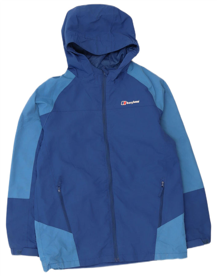 Berghaus Дождевик с капюшоном для мальчиков 12–13 лет Синий Полиамид с цветными блоками
