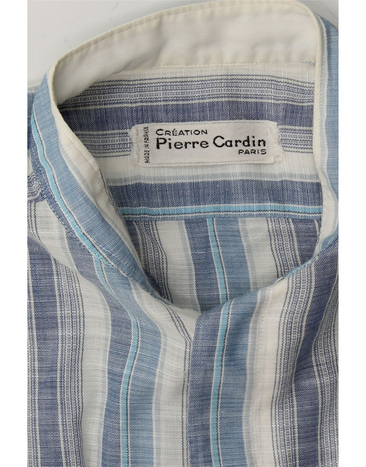 PIERRE CARDIN Womens Short Sleeve Pullover Shirt UK 16 Large Blue Striped Vintage Pierre Cardin and Second-Hand Pierre Cardin from Messina Hembry 