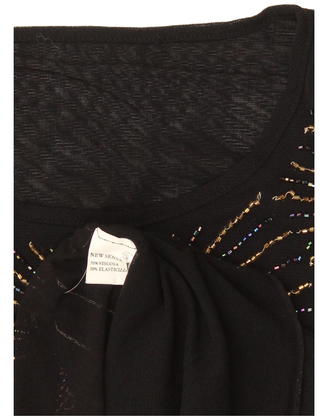 Винтажный женский топ с длинным рукавом, Великобритания, 10 маленьких размеров, черный цветочный вискоза