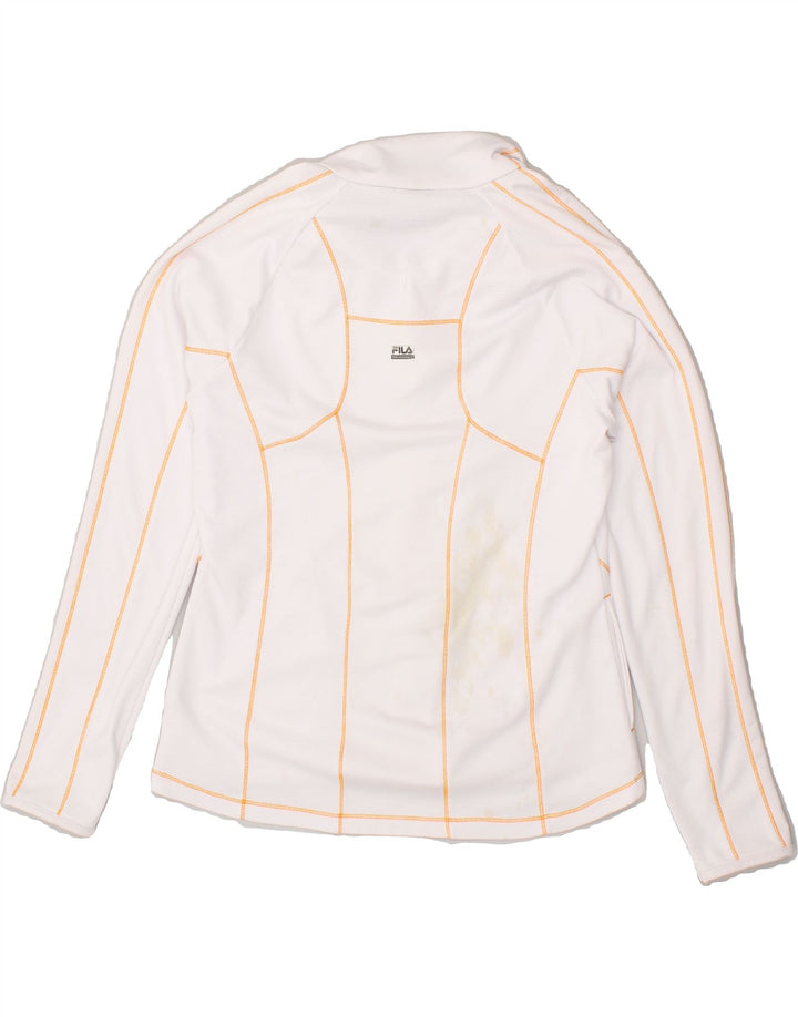 FILA Womens Tracksuit Top Jacket UK 16 Large White Polyester | Vintage Fila | Thrift | Second-Hand Fila | Used Clothing | Messina Hembry 