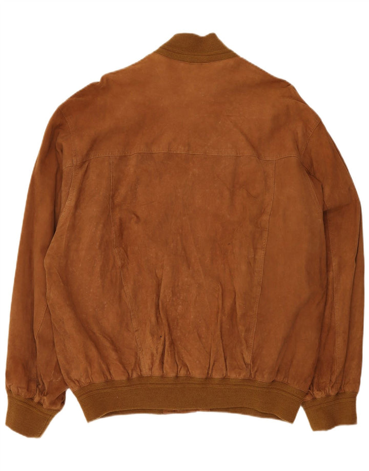 Мужской замшевый бомбер VINTAGE IT 58 4XL Коричневый кожаный