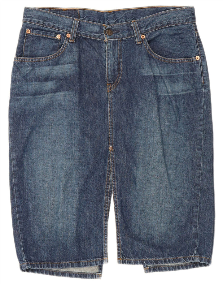 Женская джинсовая юбка Levi's 669 W32, большая синяя, хлопок