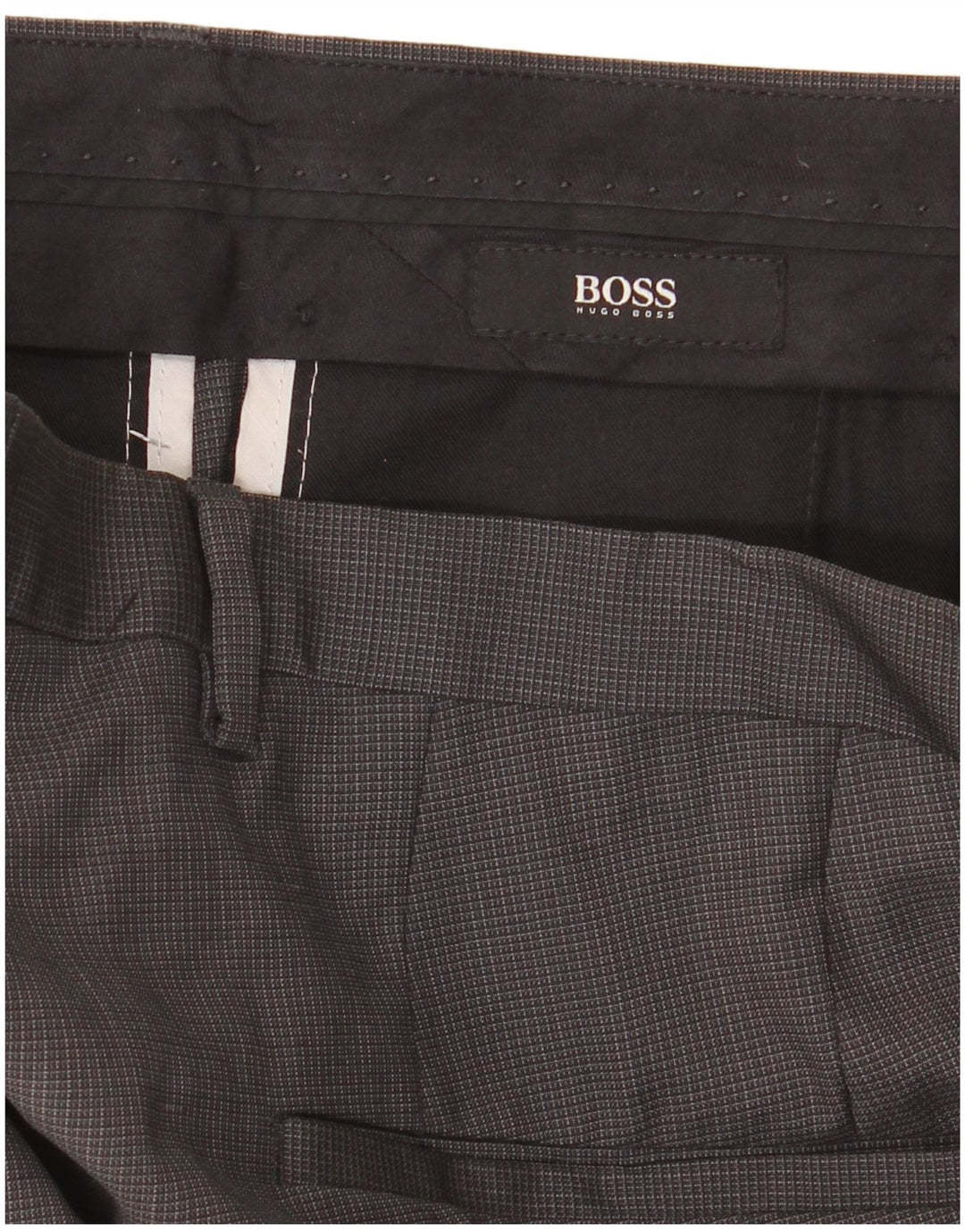 Мужские прямые костюмные брюки Hugo Boss IT 48 Medium W34 L30 Серые в клетку