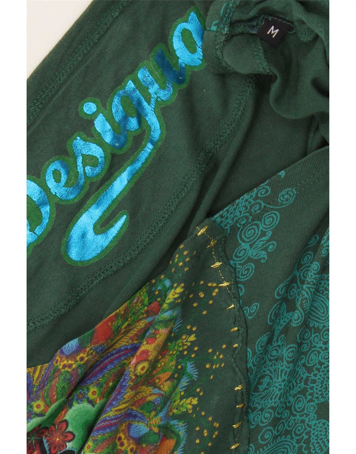 Женская блузка оверсайз с рисунком «летучая мышь» Desigual UK 14, средний зеленый цвет