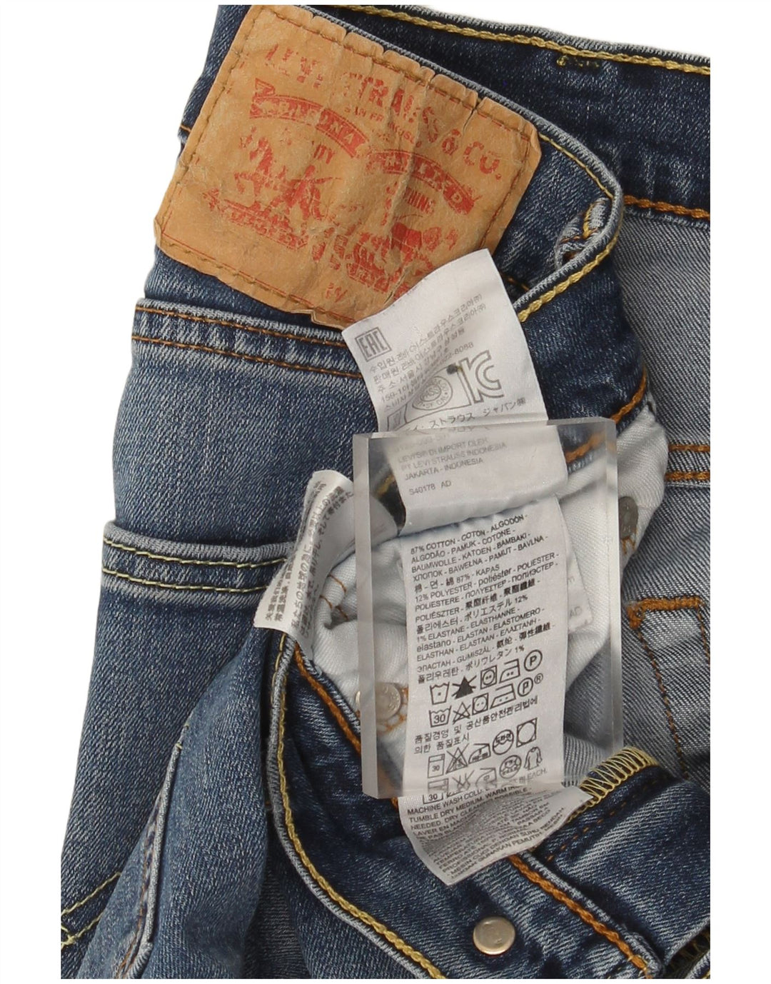 Мужские прямые джинсы Levi's W31 L34 синие, хлопок