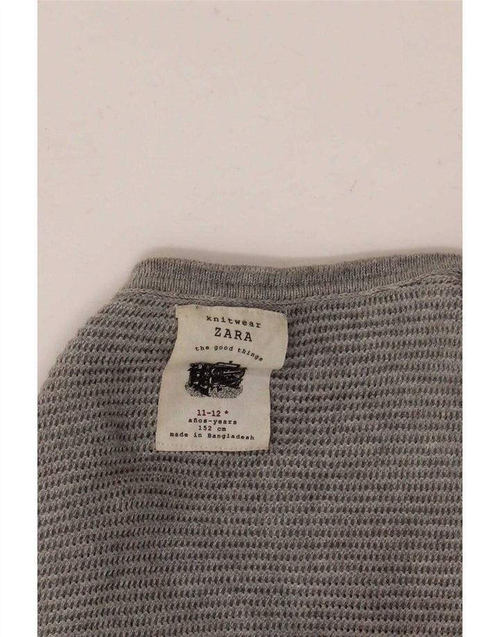 Джемпер с круглым вырезом Zara для мальчиков, 11–12 лет, серый