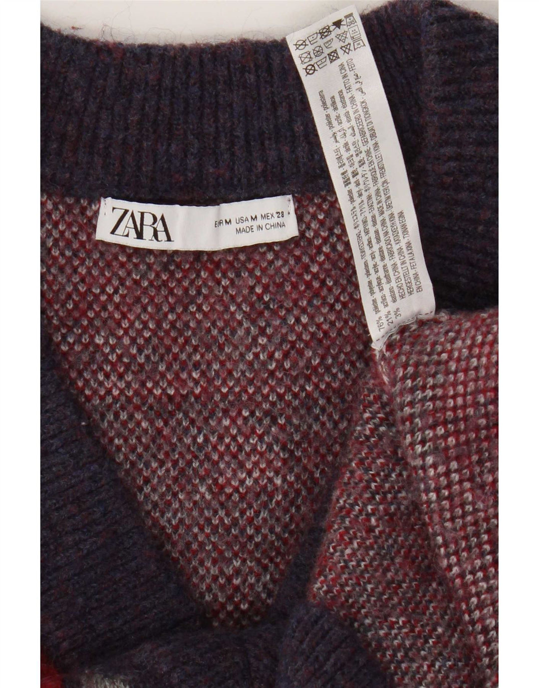 Женская майка Zara UK 14, полиэстер среднего фиолетового цвета с цветочным принтом