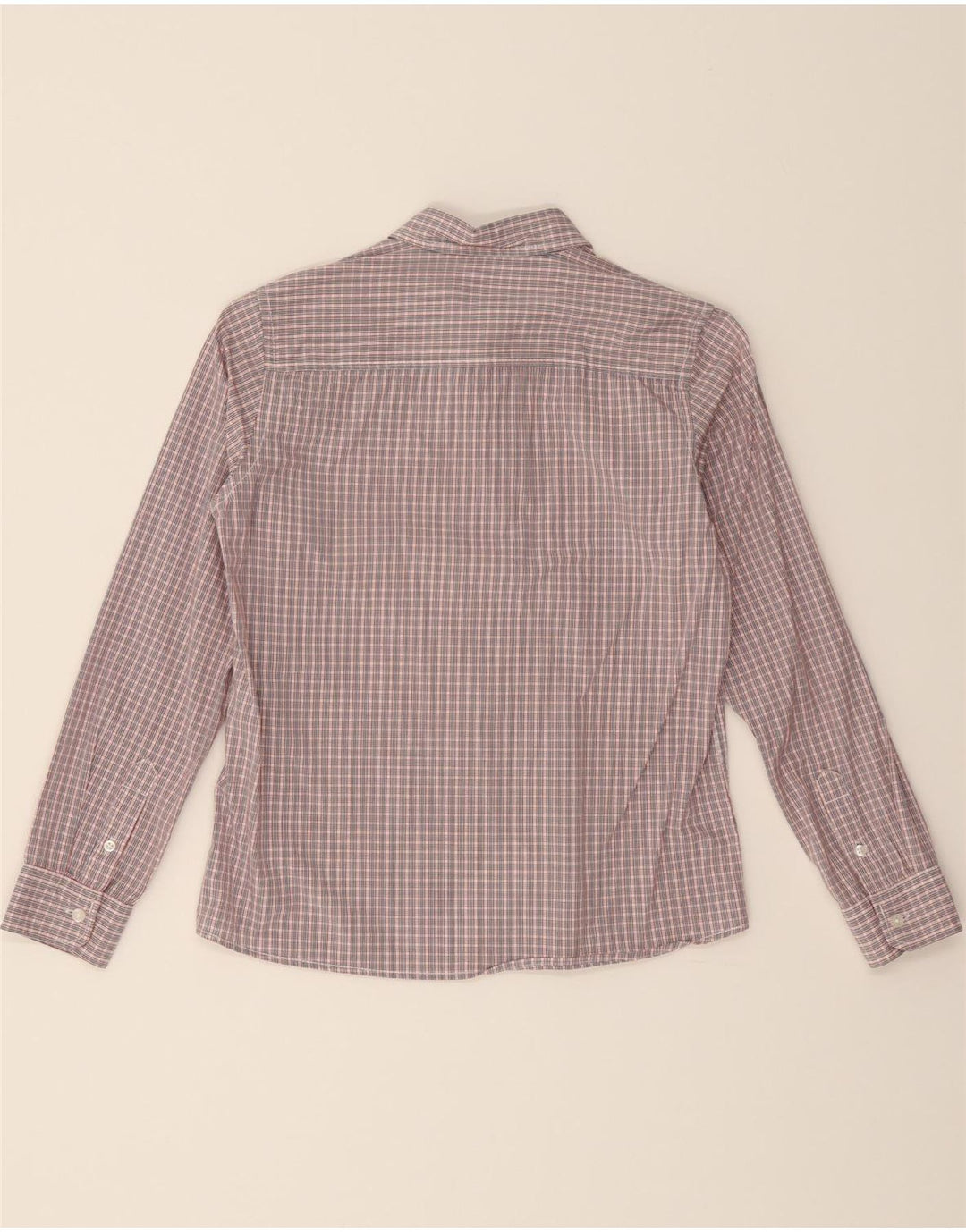BENETTON Boys Shirt 8-9 Years Large Pink Check Cotton Vintage Benetton and Second-Hand Benetton from Messina Hembry 