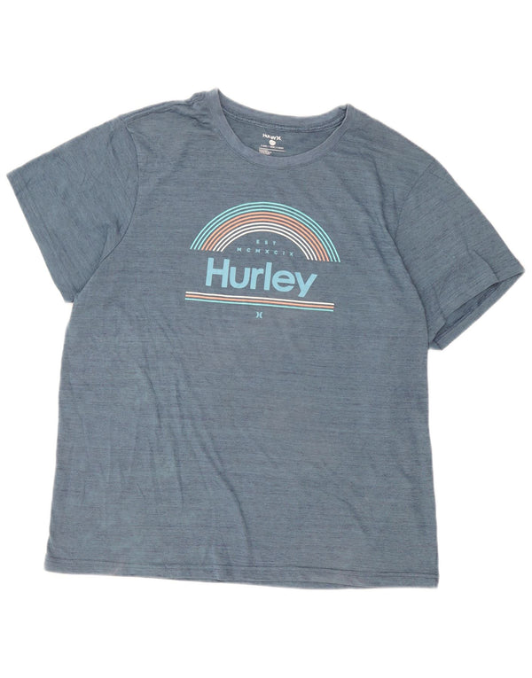 Мужская футболка с рисунком Hurley Top XL, синяя, полиэстер