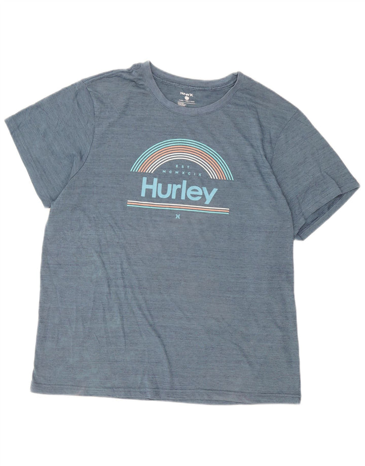 Мужская футболка с рисунком Hurley Top XL, синяя, полиэстер