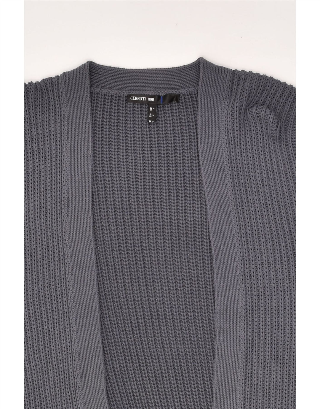 CERRUTI 1881 Womens Cardigan Sweater UK 14 Large Grey Cotton | Vintage Cerruti 1881 | Thrift | Second-Hand Cerruti 1881 | Used Clothing | Messina Hembry 