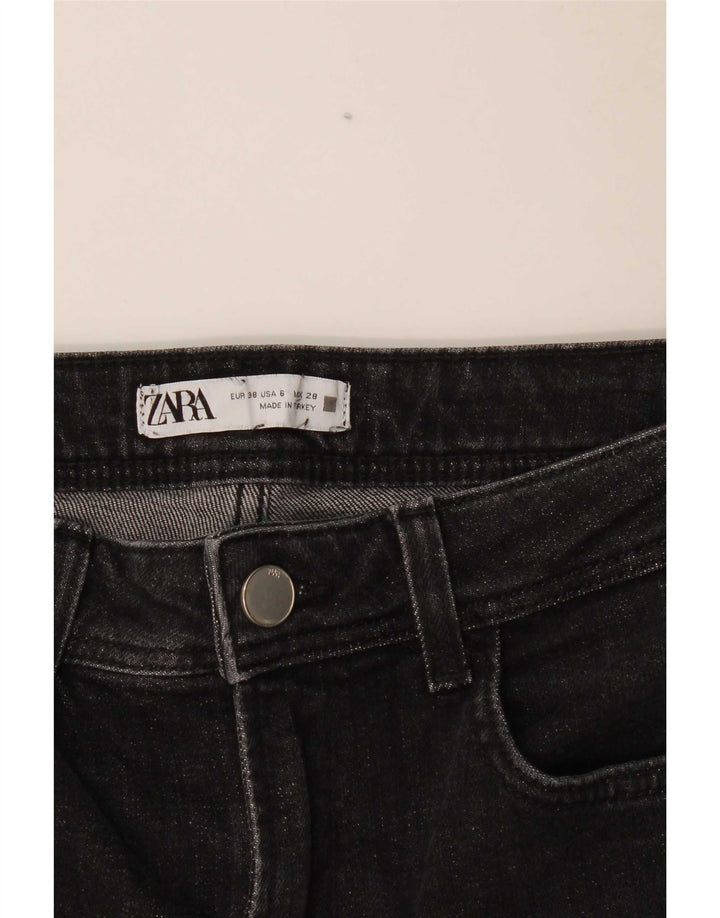 Женские узкие джинсы Zara EU 38, маленькие W28 L31, черные