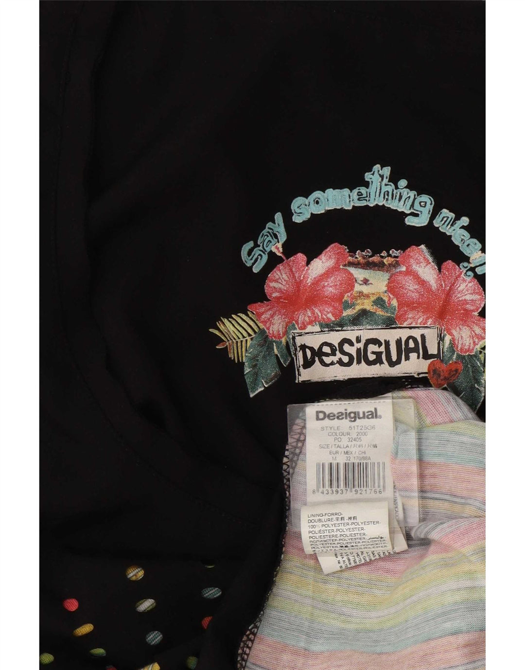 Женский жилет с рисунком Desigual UK 12, средний черный полиэстер с геометрическим рисунком