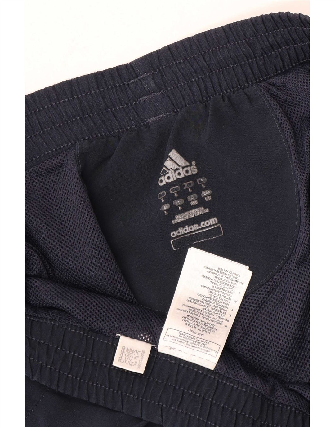 Мужские спортивные шорты Adidas Climalite, большие темно-синие, полиэстер с цветными блоками