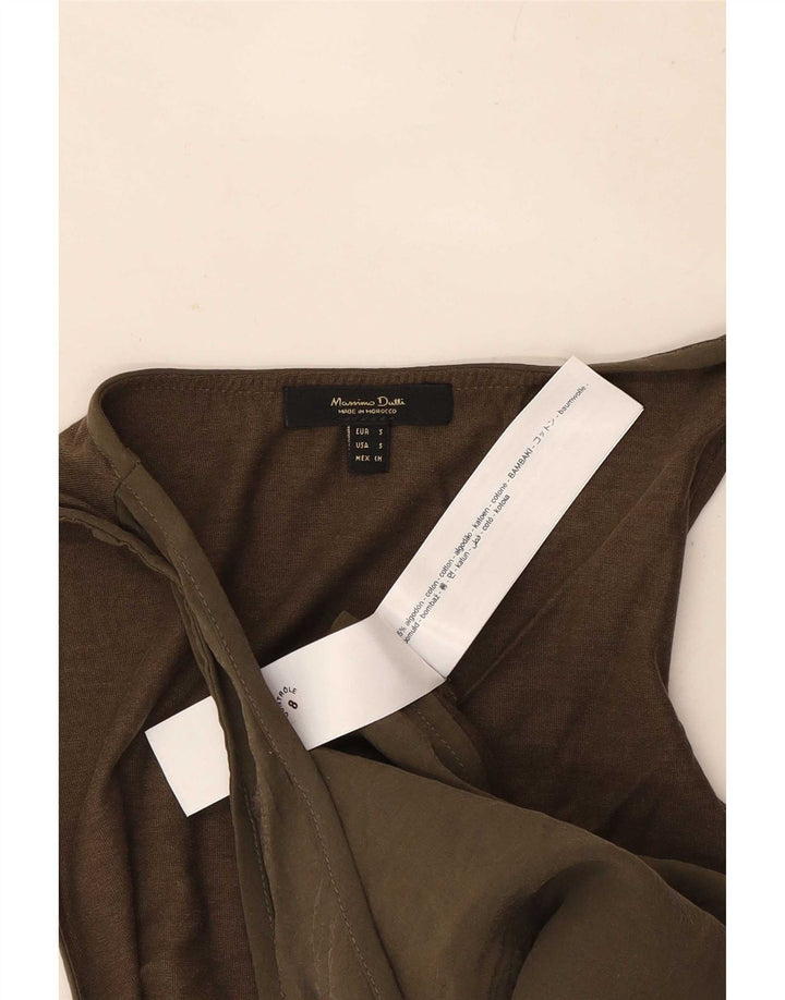 Женский жилет Massimo Dutti Top UK 10, маленький, цвет хаки, хлопок
