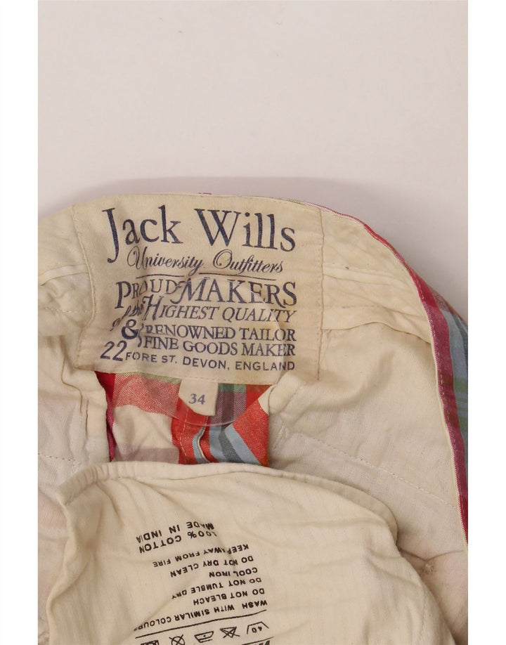 Мужские шорты чинос JACK WILLS W34, большие разноцветные хлопковые шорты в клетку