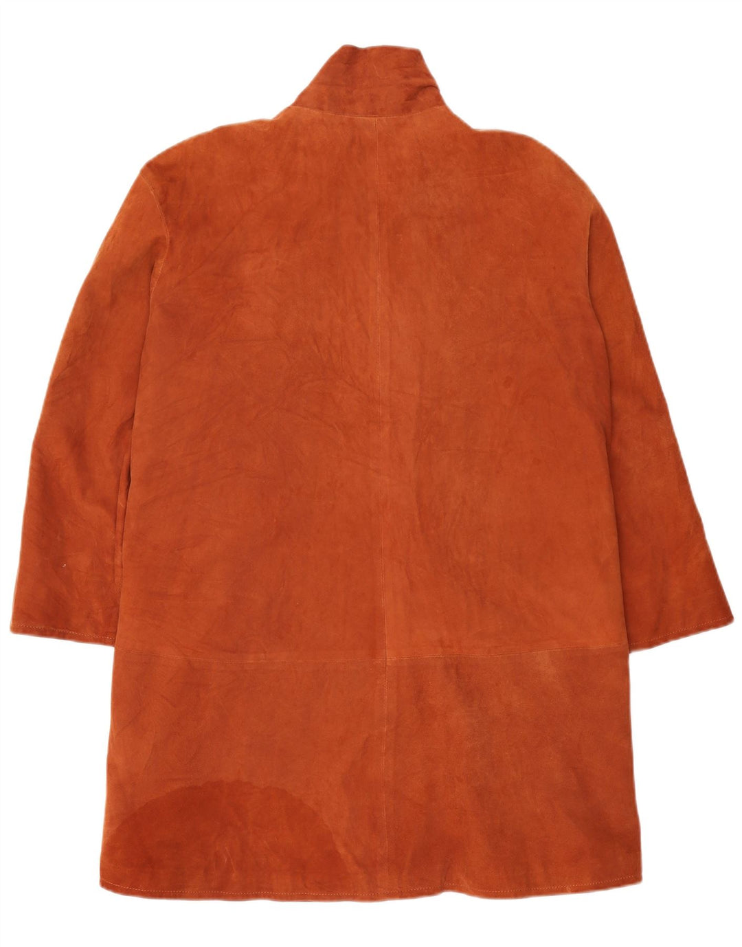 Винтажное женское замшевое пальто оверсайз IT 42, кожа среднего коричневого цвета