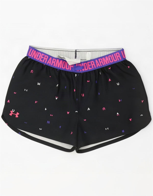 Спортивные шорты Under Armour для девочек Heat Gear 13–14 лет, размер XL, черные пятнистые