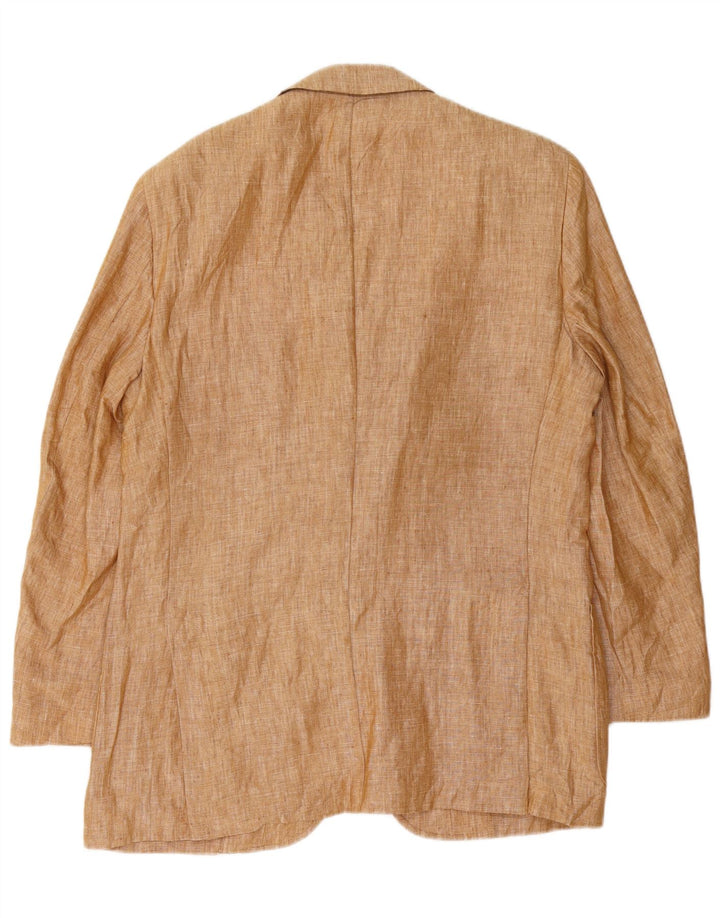 Мужской пиджак El Corte Ingles на 3 пуговицах IT 50, большой коричневый лен