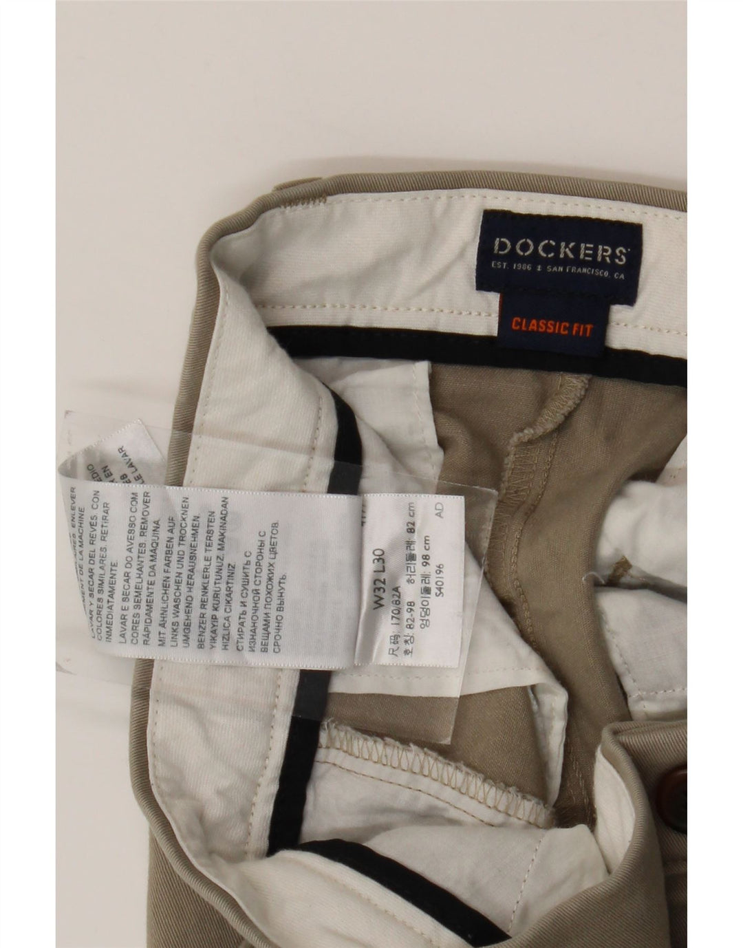 Мужские брюки-чиносы DOCKERS классического кроя W32 L30, бежевый хлопок