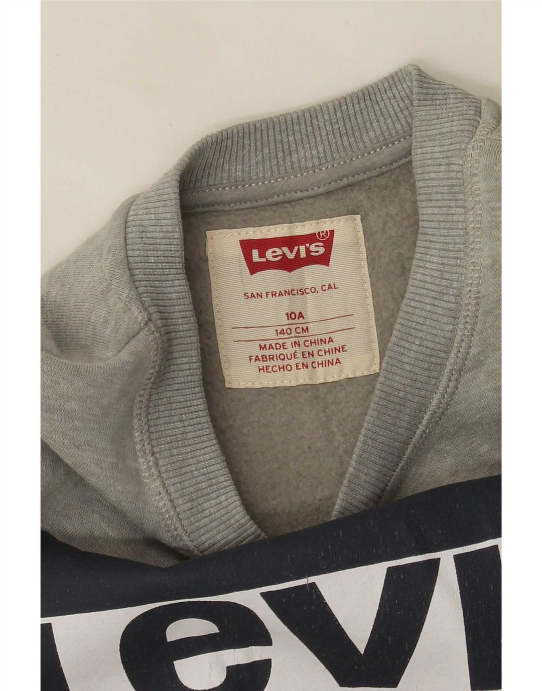 Джемпер с капюшоном Levi's для мальчиков 9–10 лет, серый в крапинку