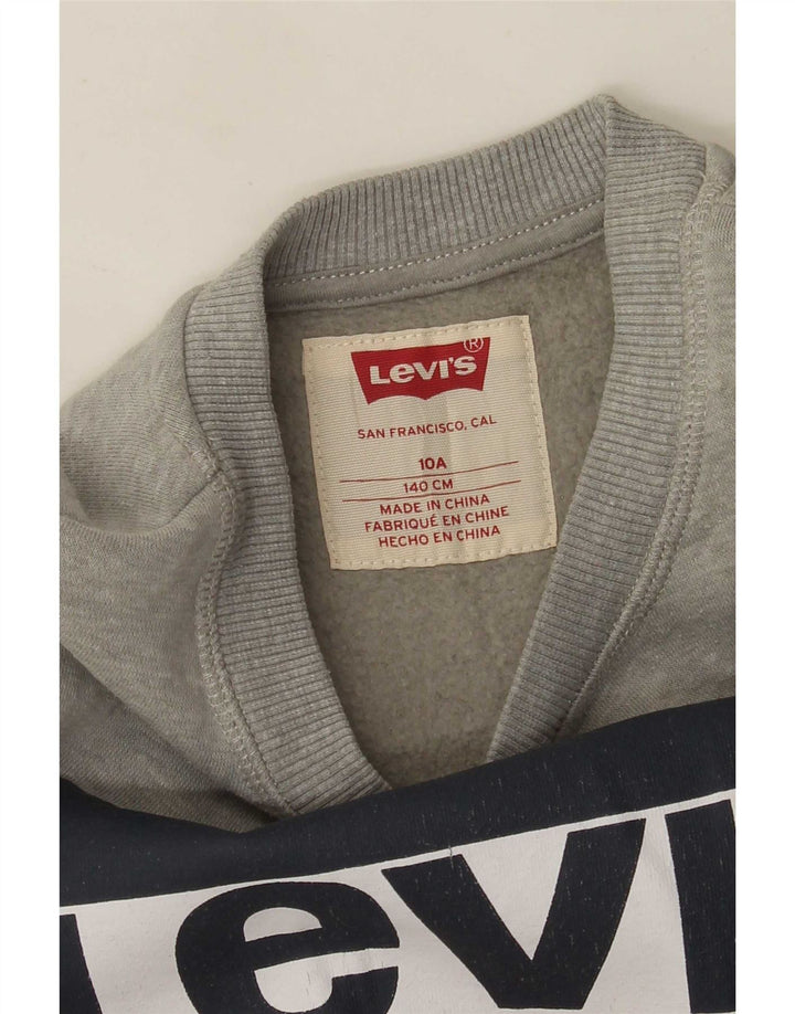 Джемпер с капюшоном Levi's для мальчиков 9–10 лет, серый в крапинку