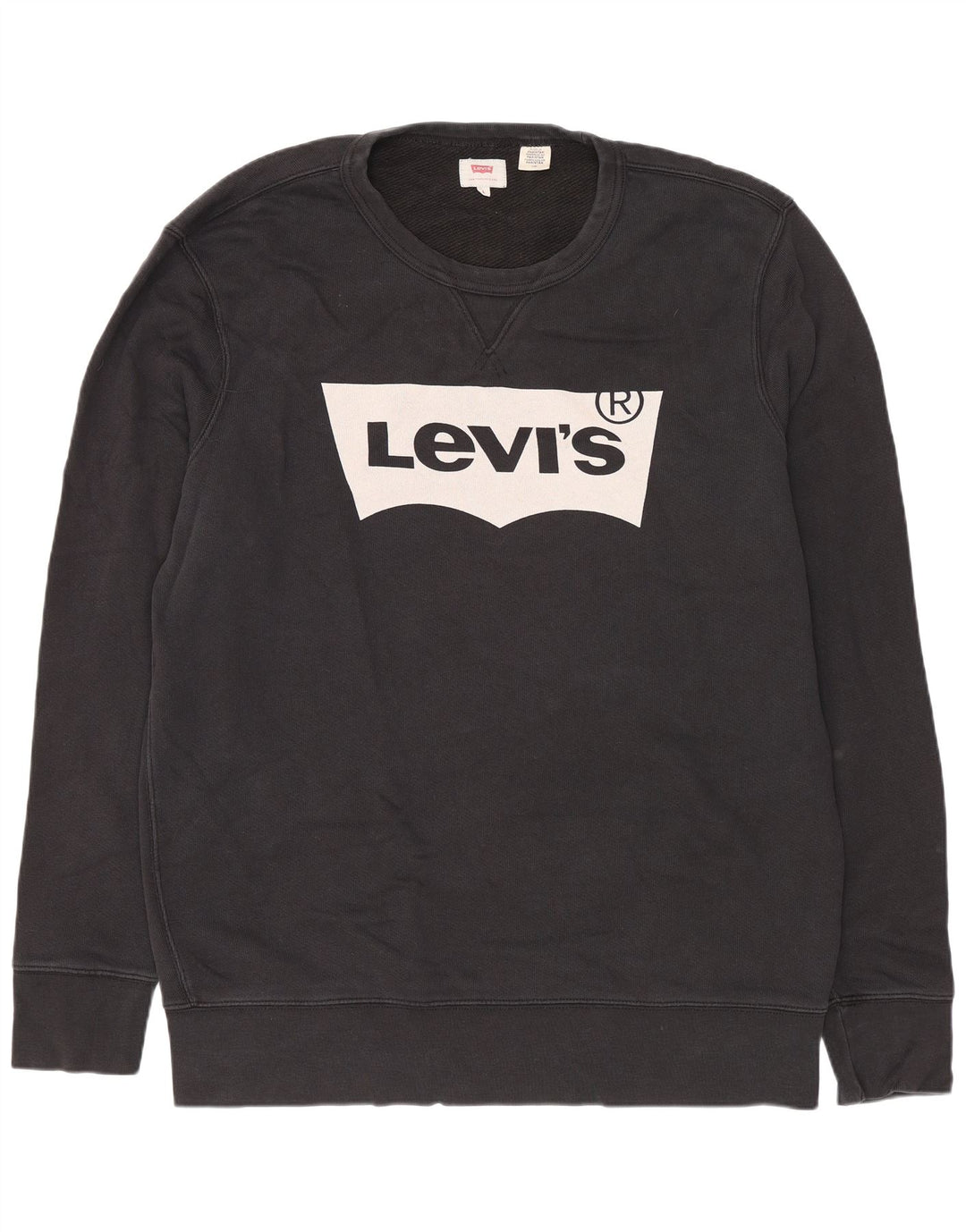 Мужской джемпер обычного кроя с рисунком Levi's, большой черный хлопковый джемпер