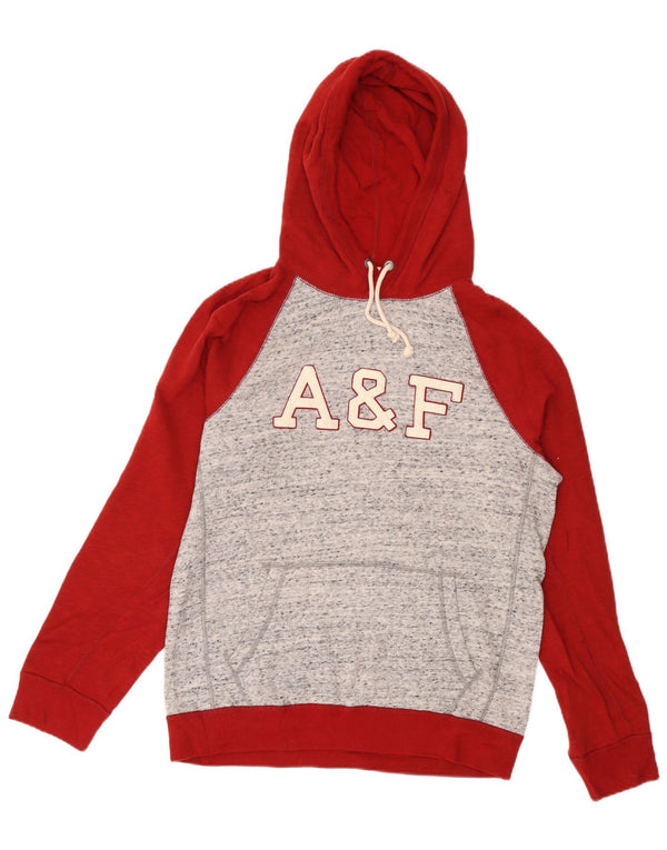 Мужской джемпер с капюшоном Abercrombie & Fitch UK 14, средний бордовый цветных блоков