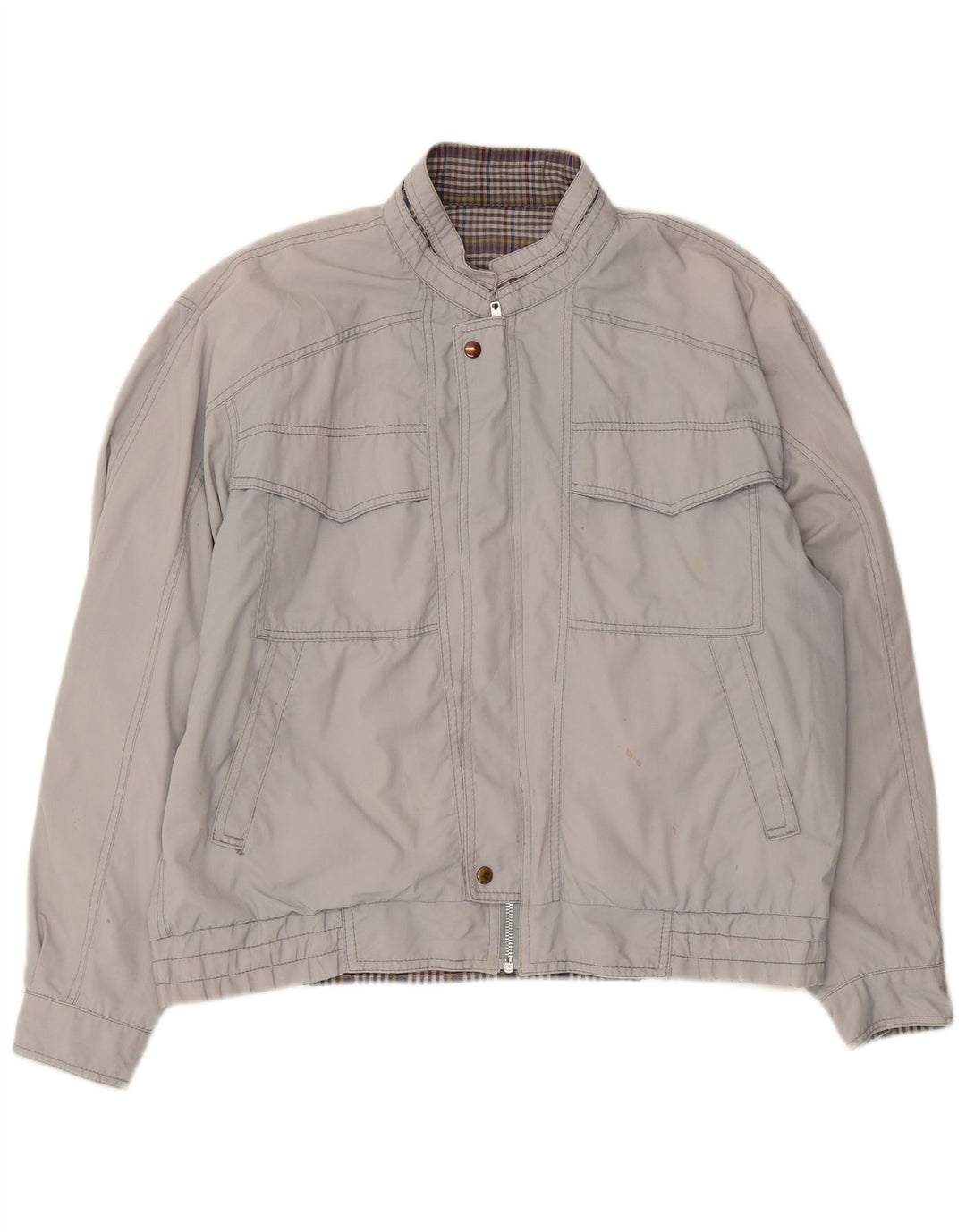 Винтажная мужская куртка-бомбер UK 40, большая серая