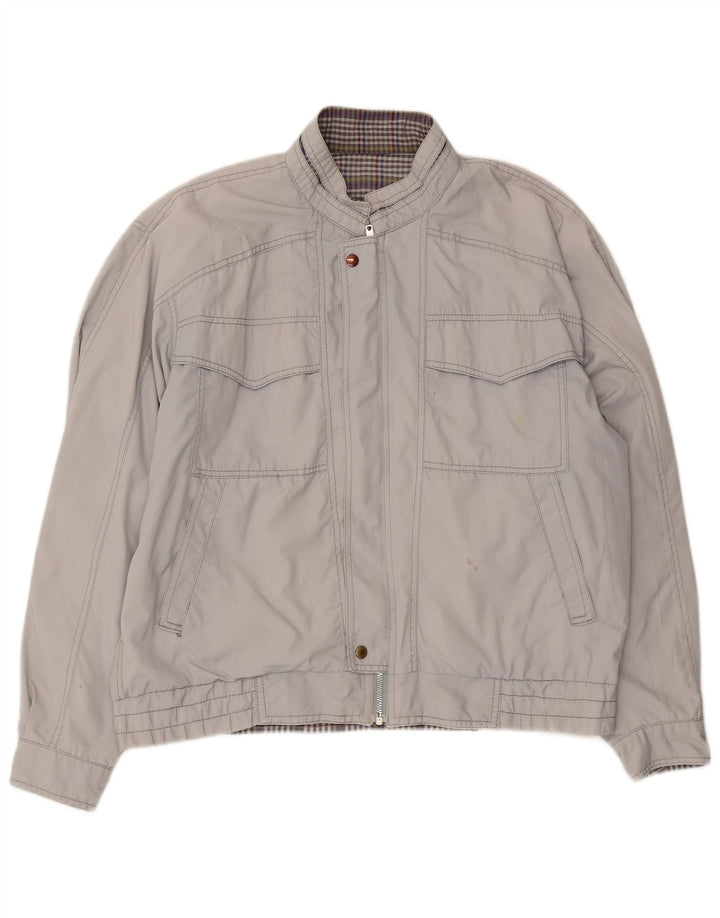 Винтажная мужская куртка-бомбер UK 40, большая серая