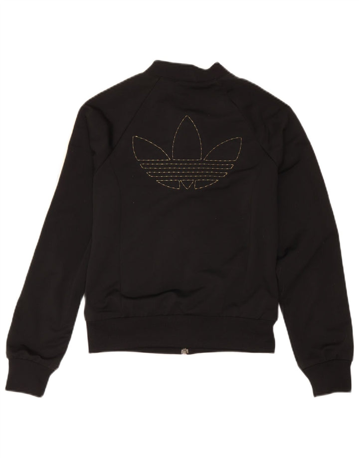 Adidas Женский укороченный спортивный костюм с графическим рисунком, верхняя куртка EU 38, средний черный