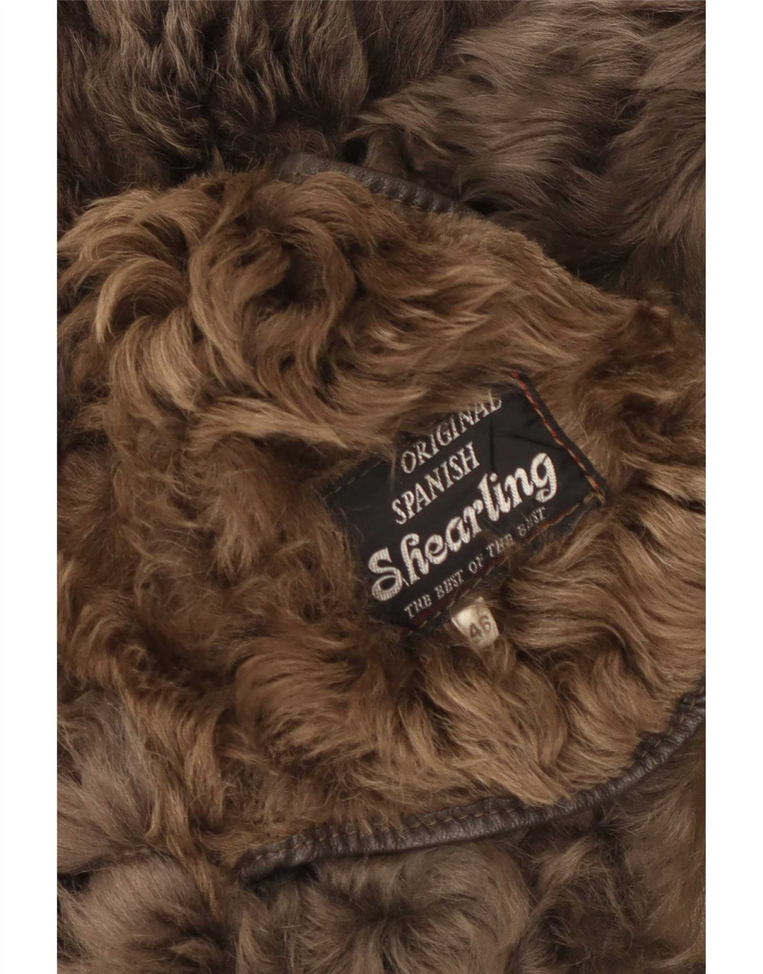 Винтажная женская короткая дубленка EU 46 XL Коричневая