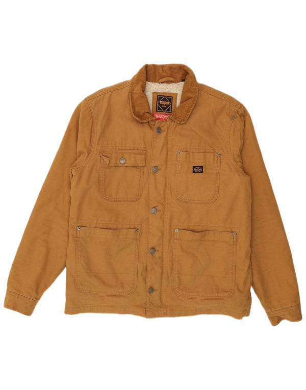 Мужская универсальная куртка из шерпа Superdry UK 40, большая коричневая, хлопок