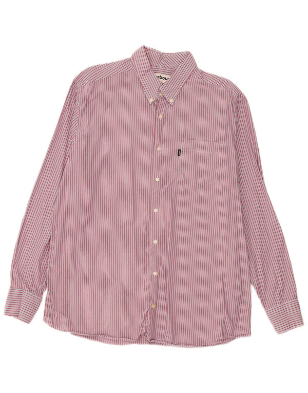 Мужская рубашка Barbour Tailored Fit 2XL в розовую полоску