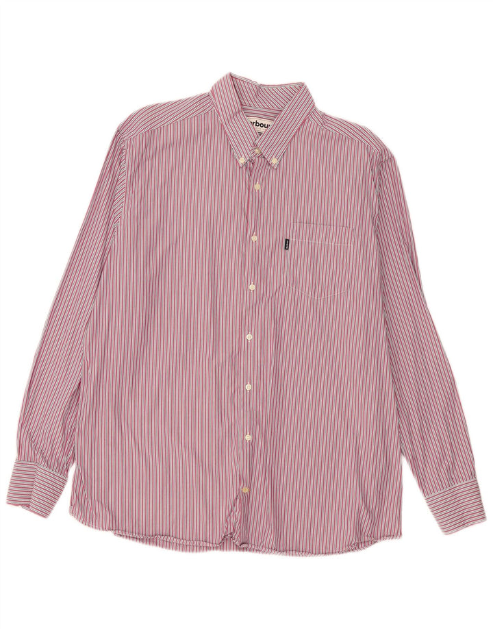 Мужская рубашка Barbour Tailored Fit 2XL в розовую полоску