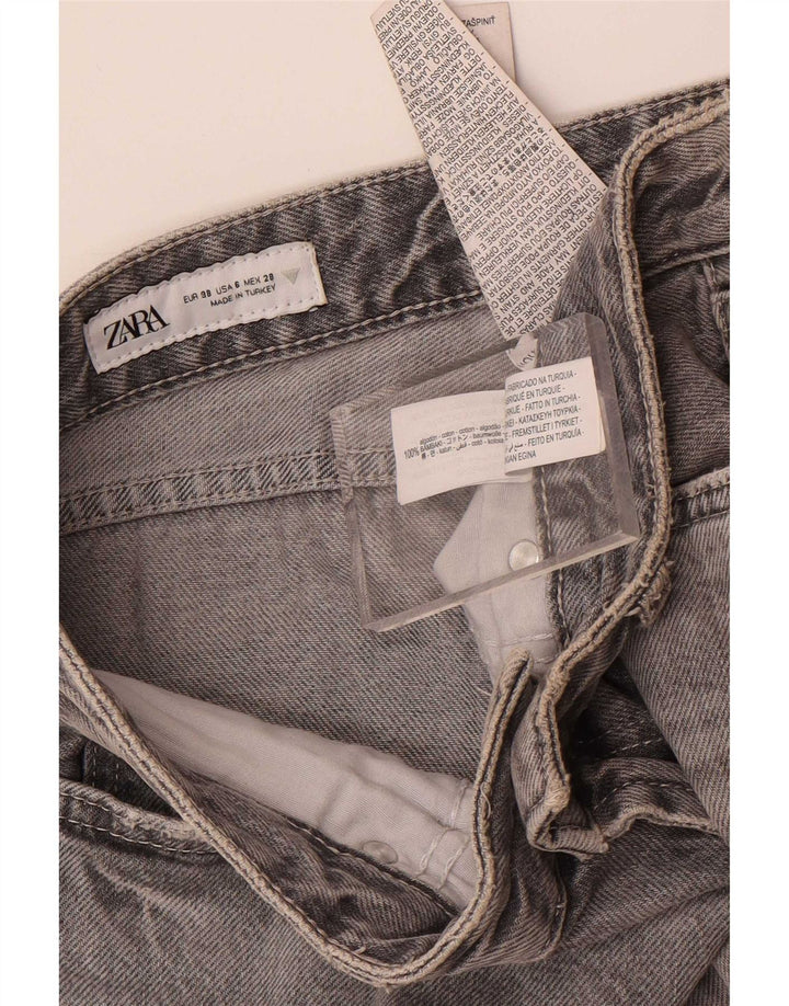 Женские прямые джинсы Zara EU 38, маленькие W28 L34, серый хлопок