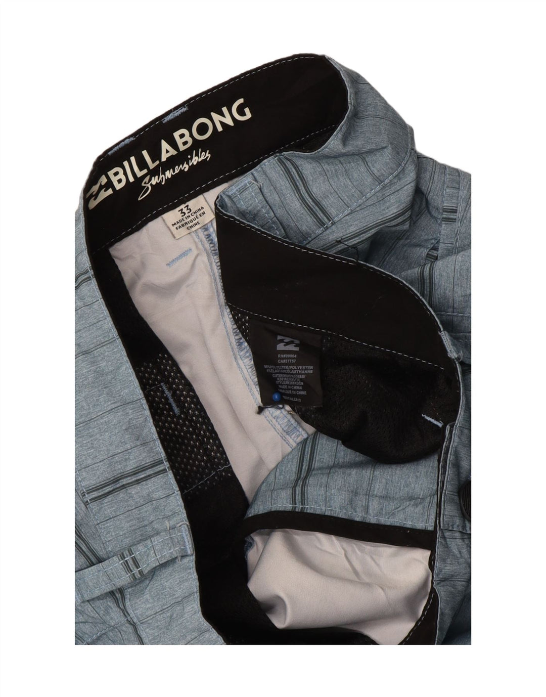 Мужские шорты чинос Billabong W33, полиэстер, средний синий в полоску