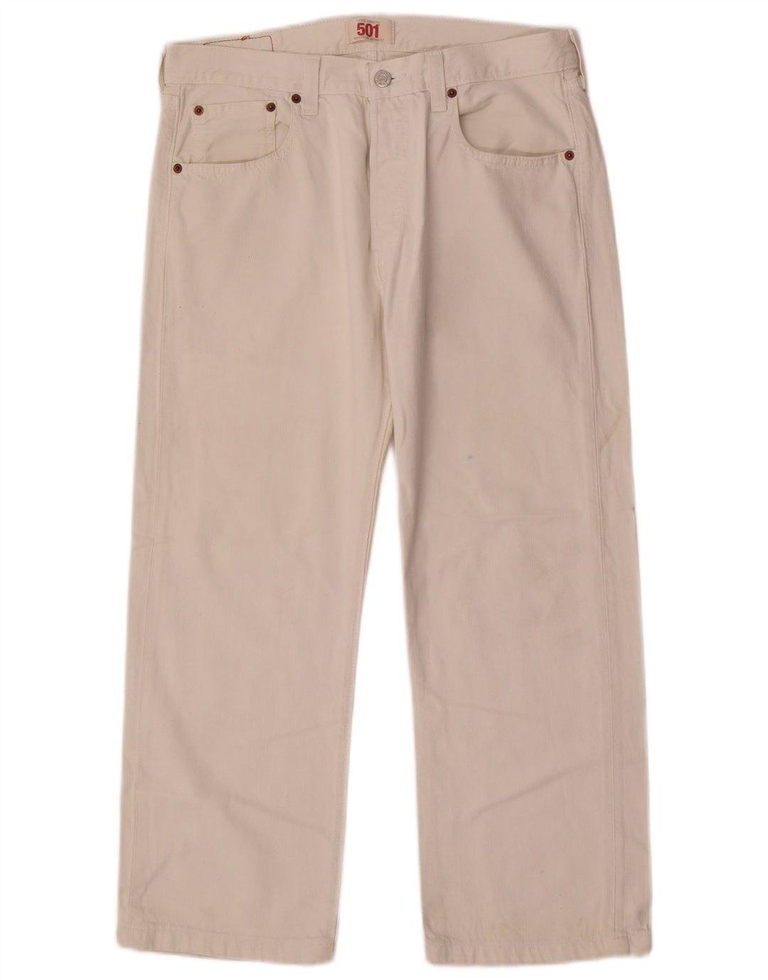 Мужские прямые джинсы Levi's 501 W32 L26, белый хлопок