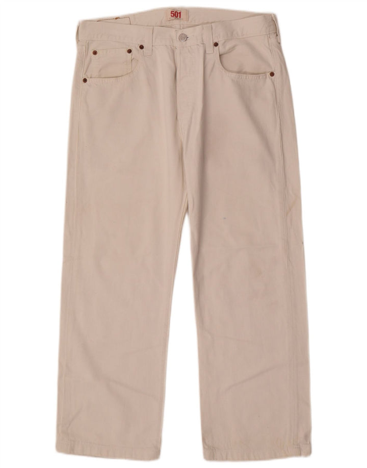 Мужские прямые джинсы Levi's 501 W32 L26, белый хлопок