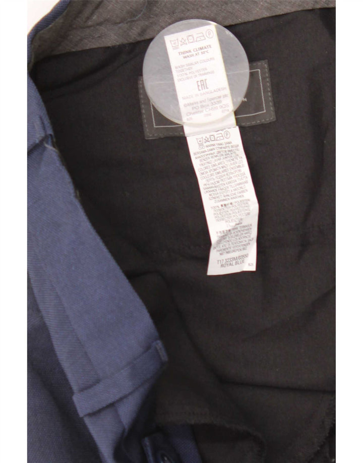 Мужские костюмные брюки классического кроя Marks & Spencer W40 L29 темно-синие из полиэстера