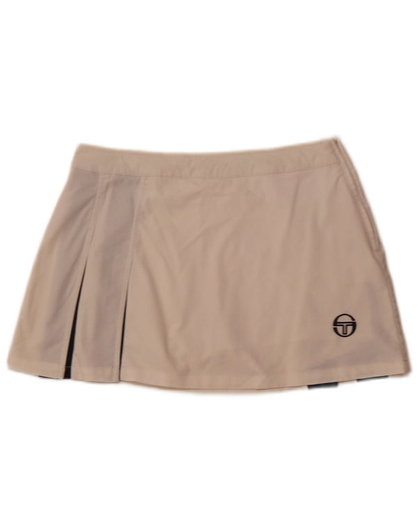 SERGIO TACCHINI Womens Skort IT 44 Medium  White Colourblock Polyester