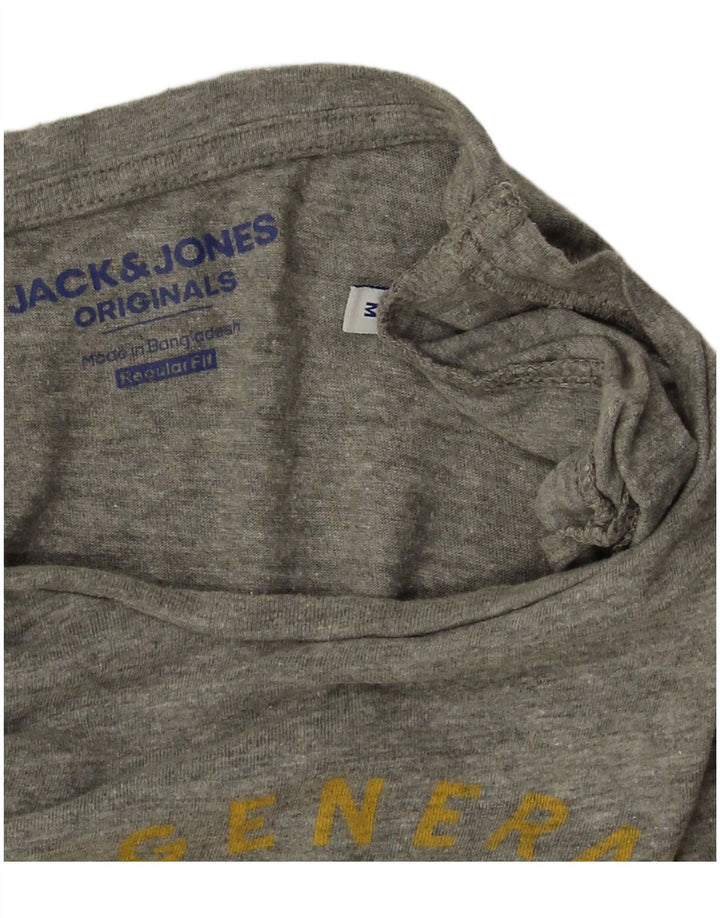 Мужская футболка с рисунком Jack & Jones стандартного кроя, средний серый, в крапинку