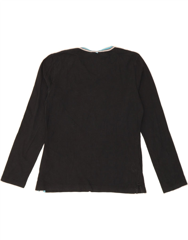 LOTTO Womens Top Long Sleeve UK 16 Large Black Cotton Vintage Lotto and Second-Hand Lotto from Messina Hembry 